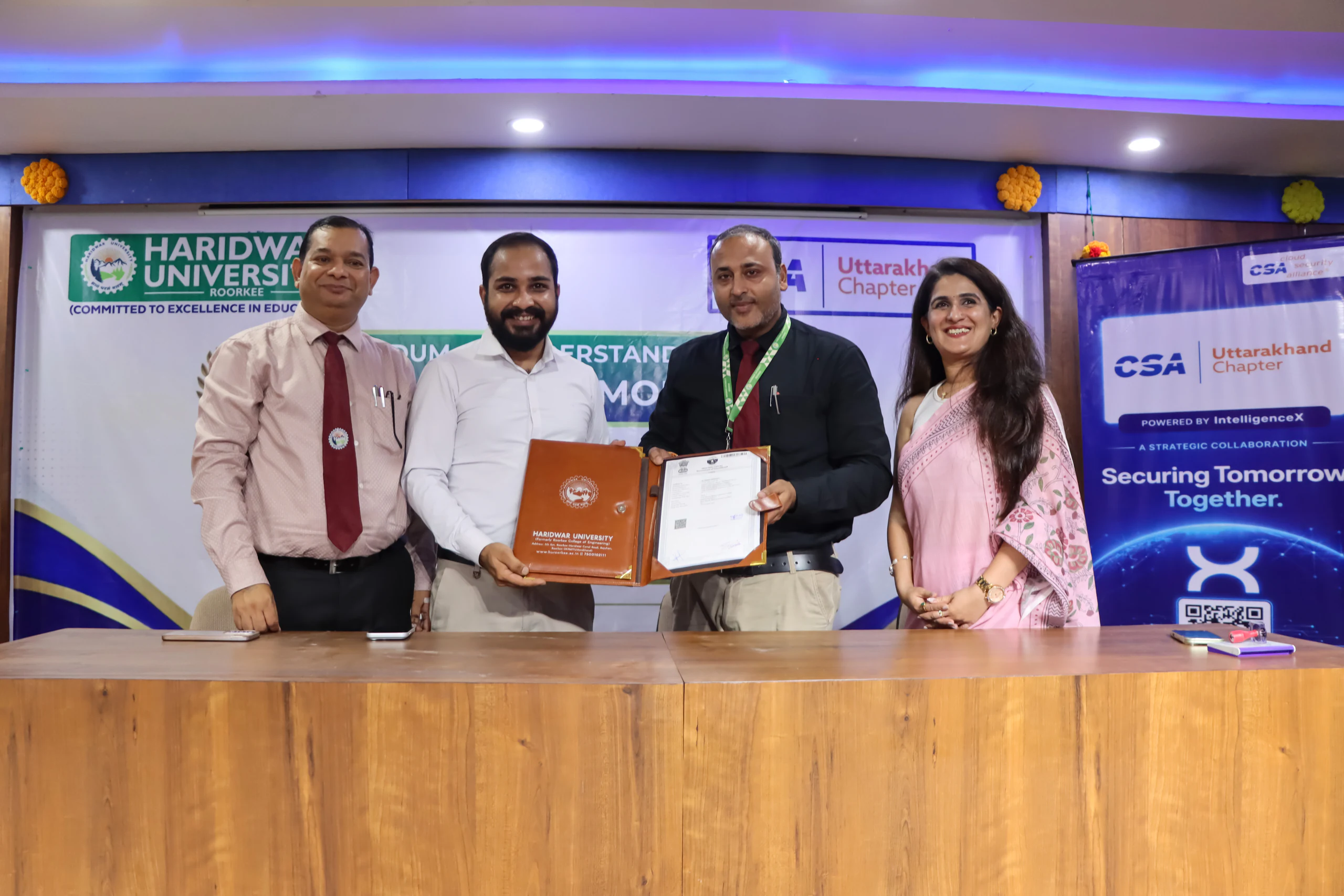 Haridwar University and CSA Uttarakhand Chapter exchange the signed MOU